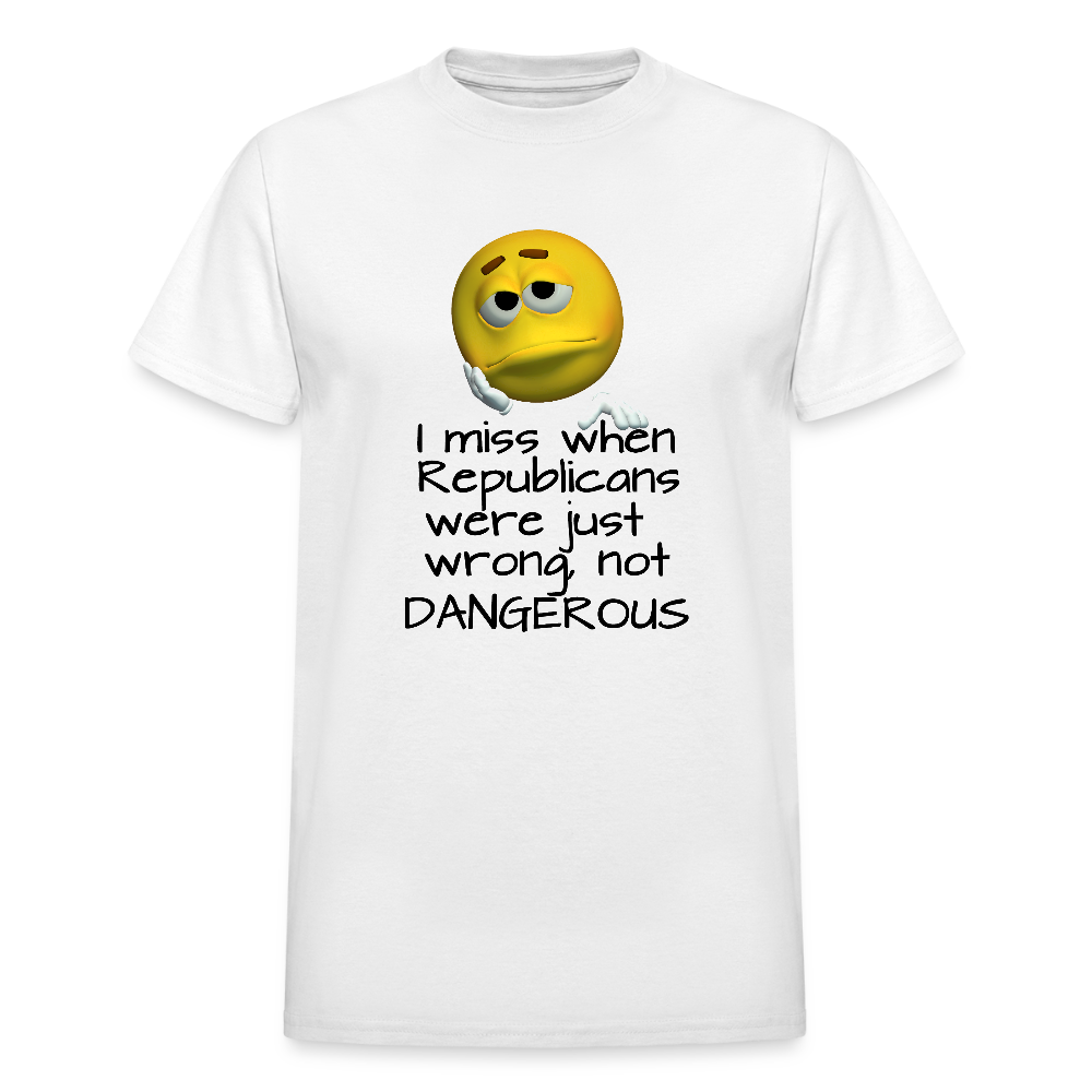 Republicans - Wrong not Dangerous - Anti-Republican Protest T-Shirt - (Black Letters) - Adult T-Shirt - white