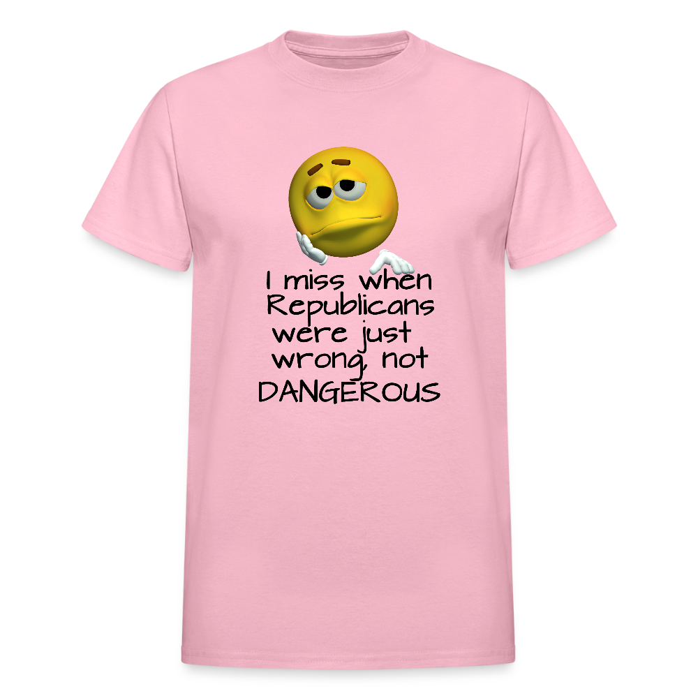 Republicans - Wrong not Dangerous - Anti-Republican Protest T-Shirt - (Black Letters) - Adult T-Shirt - light pink