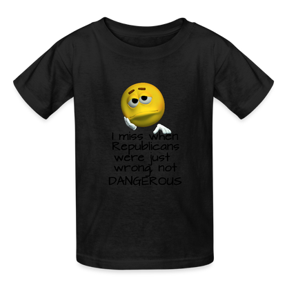 Republicans - Wrong not Dangerous - Anti-Republican Protest T-Shirt - (Black Letters) - Youth T-Shirt - black